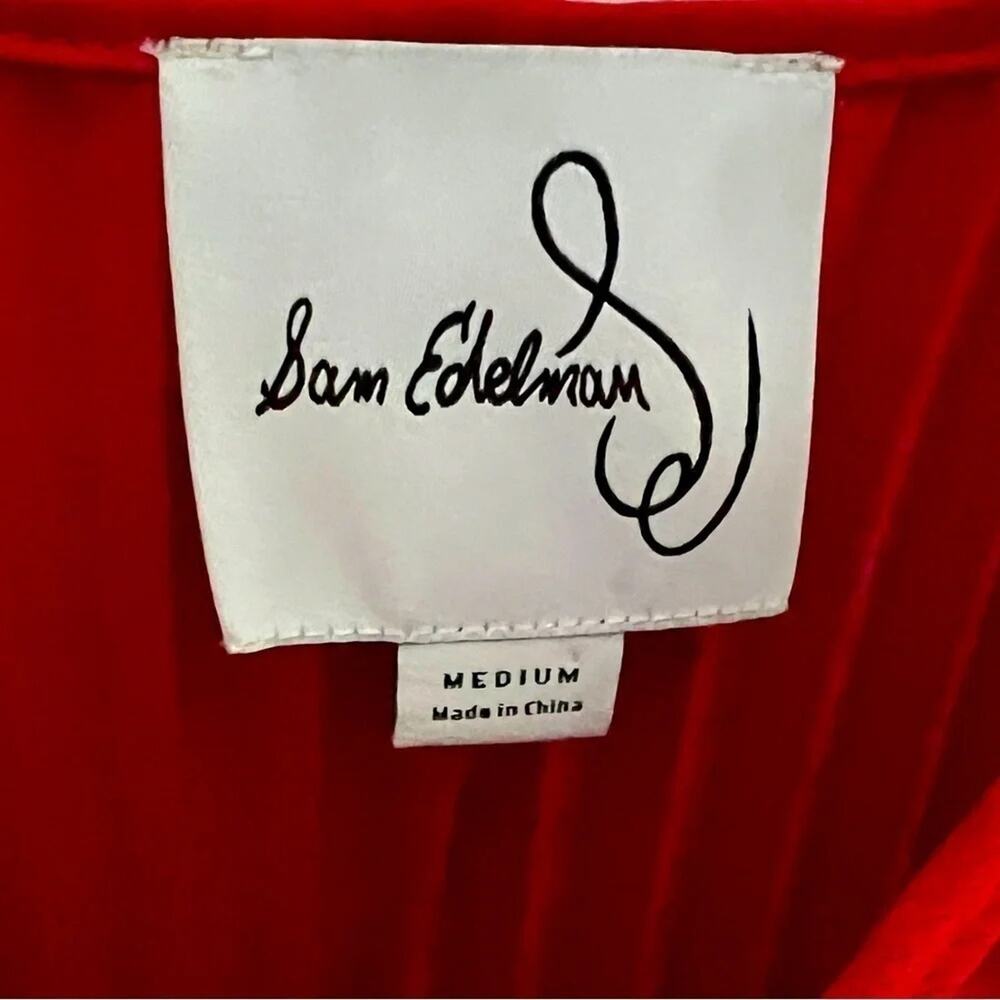 Sam Edelman Red Pleated Midi Dress Sleeveless Size M NWOT - Picture 9 of 10